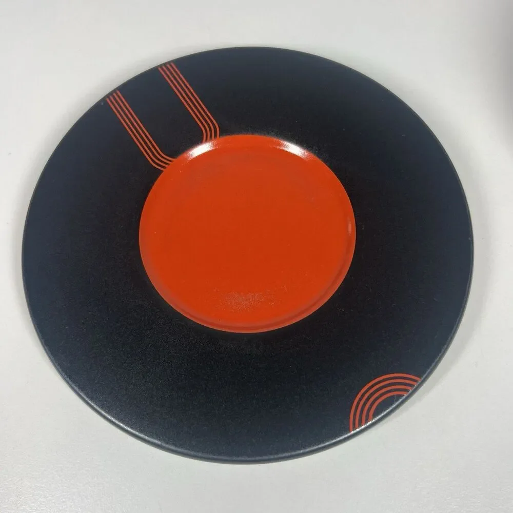 IKEA Record Coffee Cup Saucer Black & Red 7